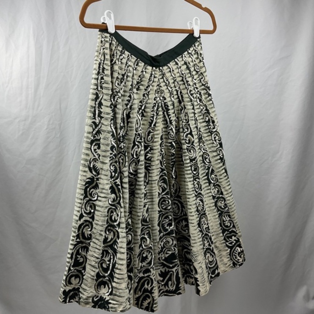 Ipsa Anthropologie Fit and Flare Sequinned Skirt 2